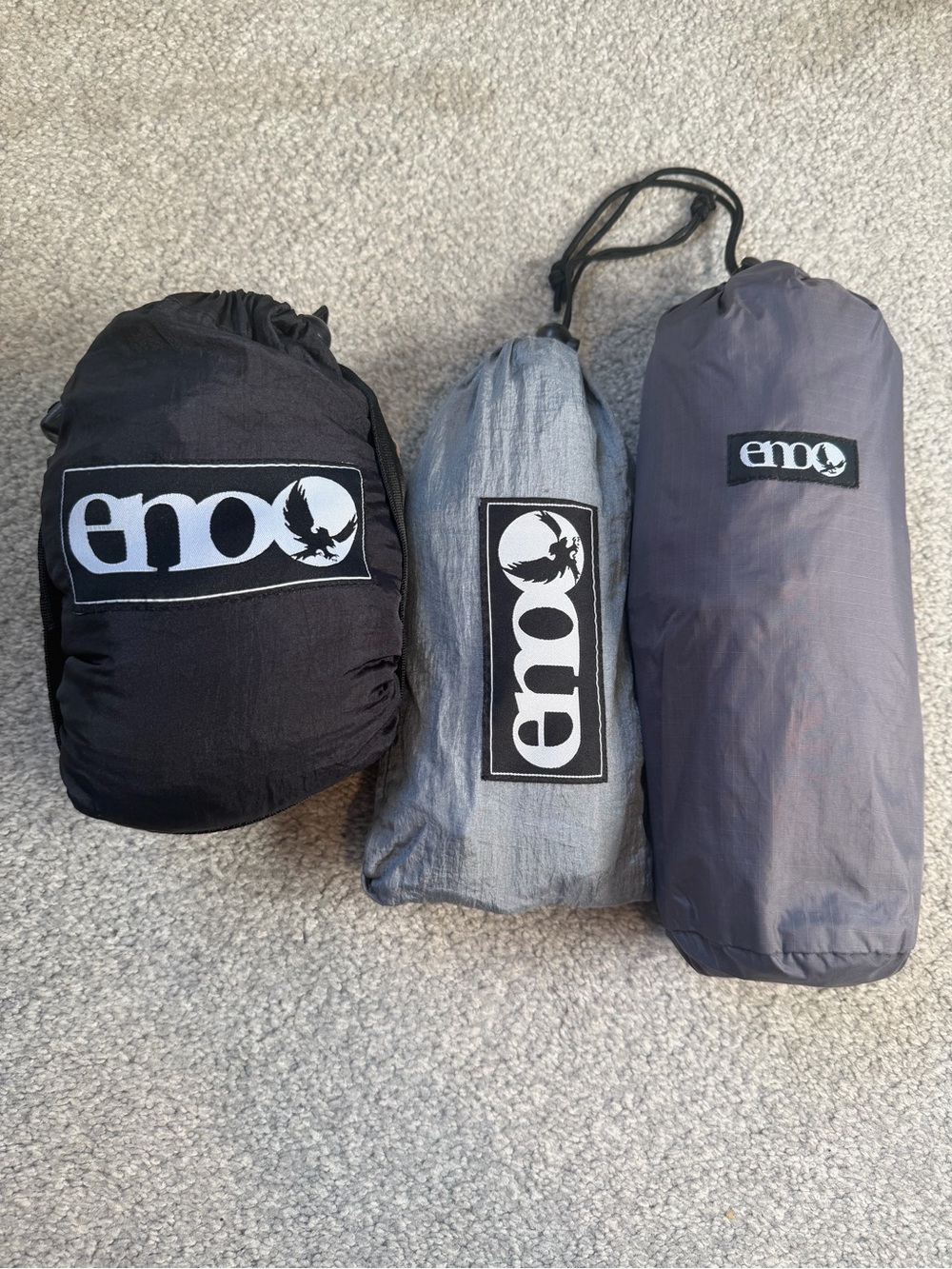 Lightweight Hammock Stuff Sack - Black & Gray